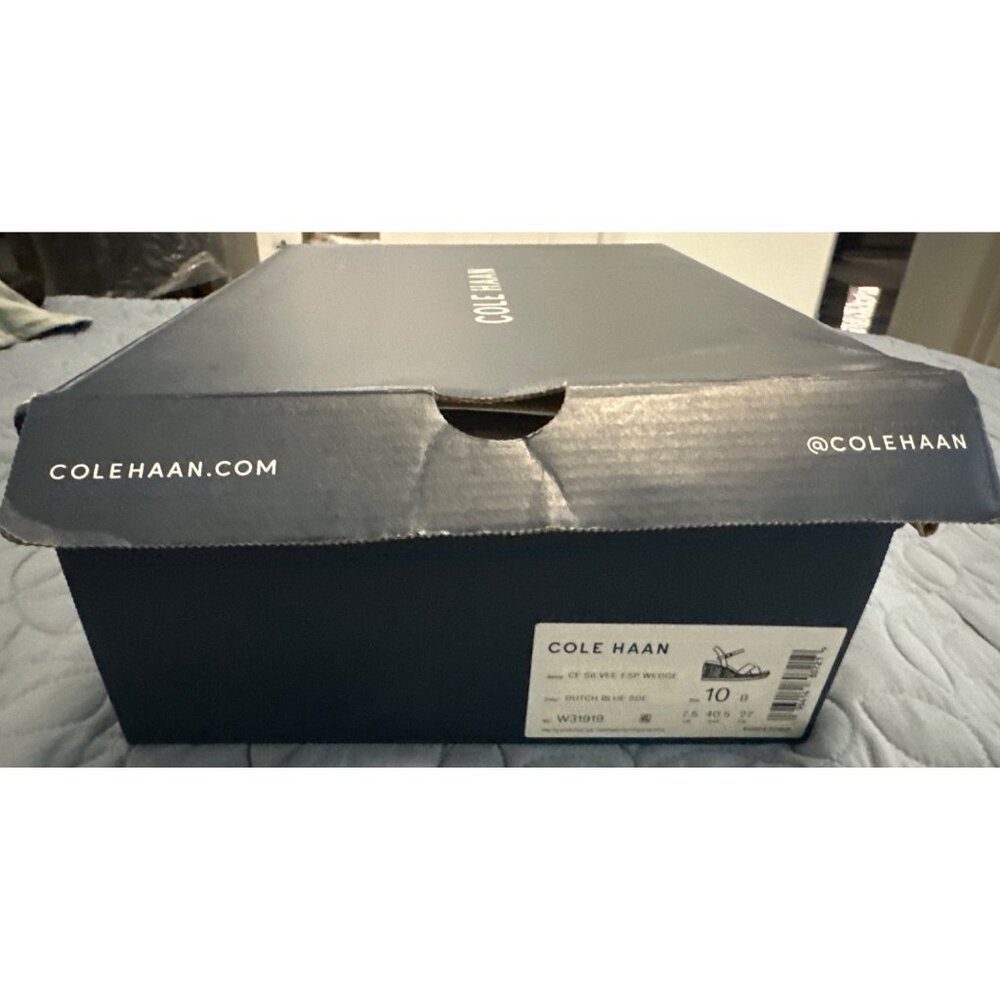 Cole Haan Silvee Espadrille Wedge Sandal, NIB,‎ Size 10, Blue Suede - Picture 11 of 11